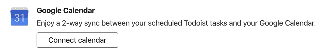 Integrate Todoist with Google Calendar
